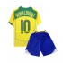 Camisola Brasil Ronaldiho 10 Retro Criança Equipamento Primeiro 2004 Manga Curta